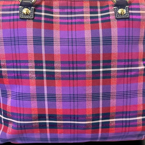 Coach PoppyTartan Glam Glitter Tote 15886 New - Picture 12 of 16